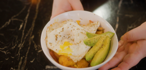 Avocado Egg Tot Bowl from Rochester International Airport's restaurant, Tailwind Concessions.