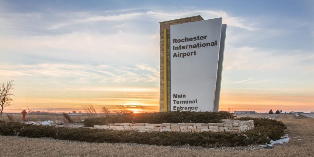 Rochester International Airport Sign